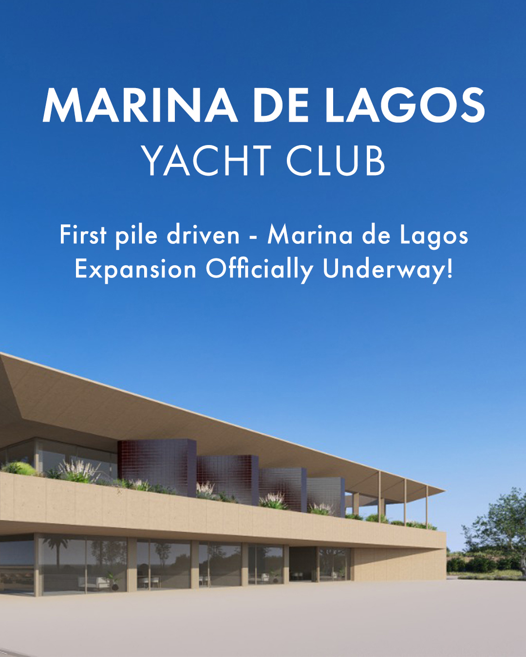 Marina de Lagos YACHT CLUB ⛵ - First pile driven: Marina de Lagos Expansion Officially Underway! 💪

#marinadelagos #MarinadeLagosExpansion #yachtclub #expansion2026
@mario.martins.atelier  @municipiodelagos